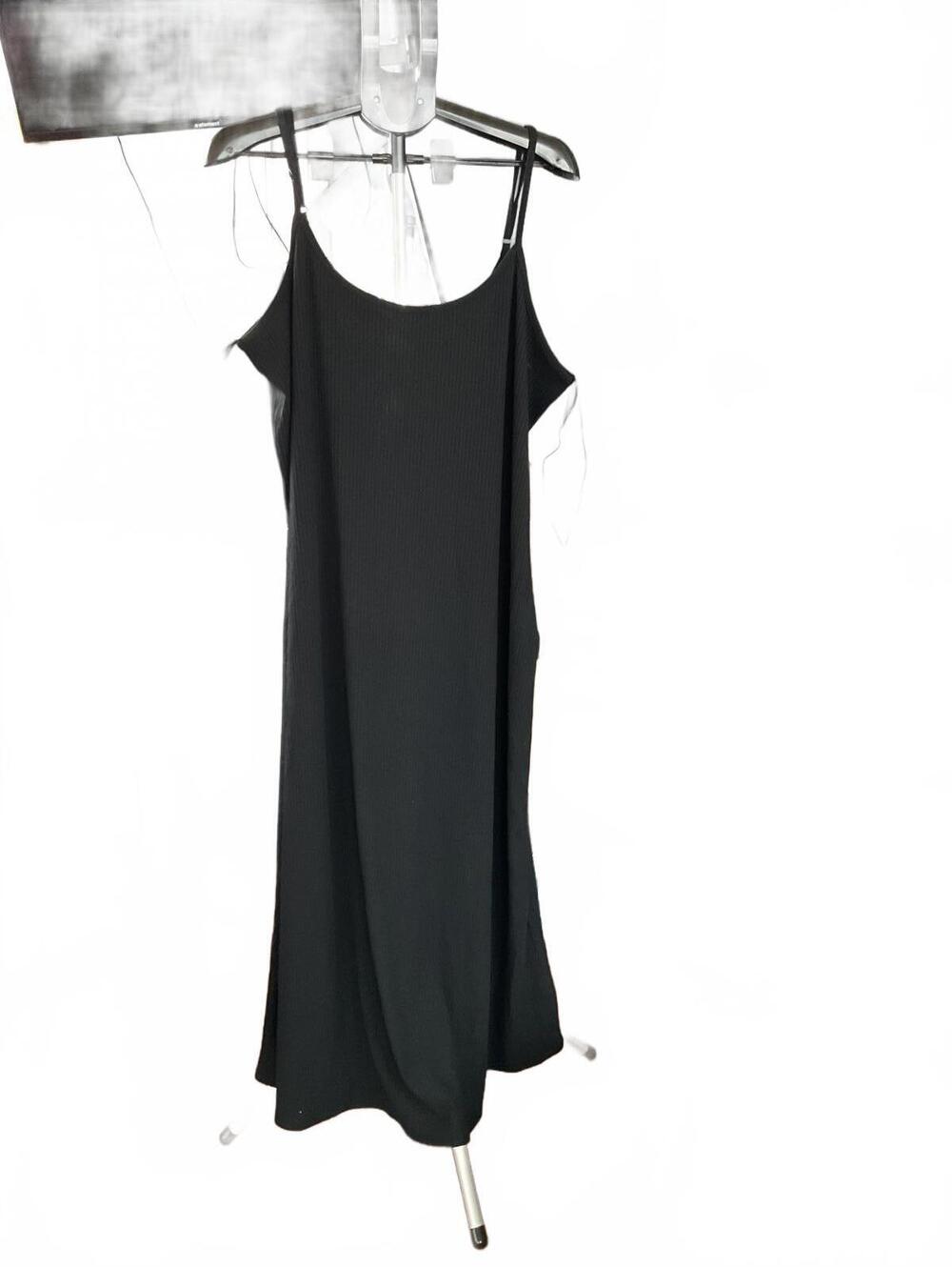 NWT A New Day Black Ribbed Slip Dress Adjustable Straps Size 2X